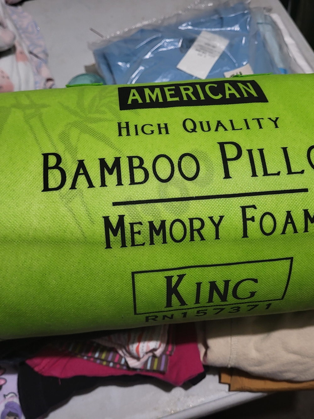 High Quality Bamboo Memory Foam Pillow - King - Green